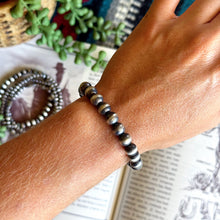 Load image into Gallery viewer, 8mm Navajo-Style Pearl Stretch Bracelet PREORDER
