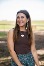 Load image into Gallery viewer, White Buffalo Cactus Dangle Earrings

