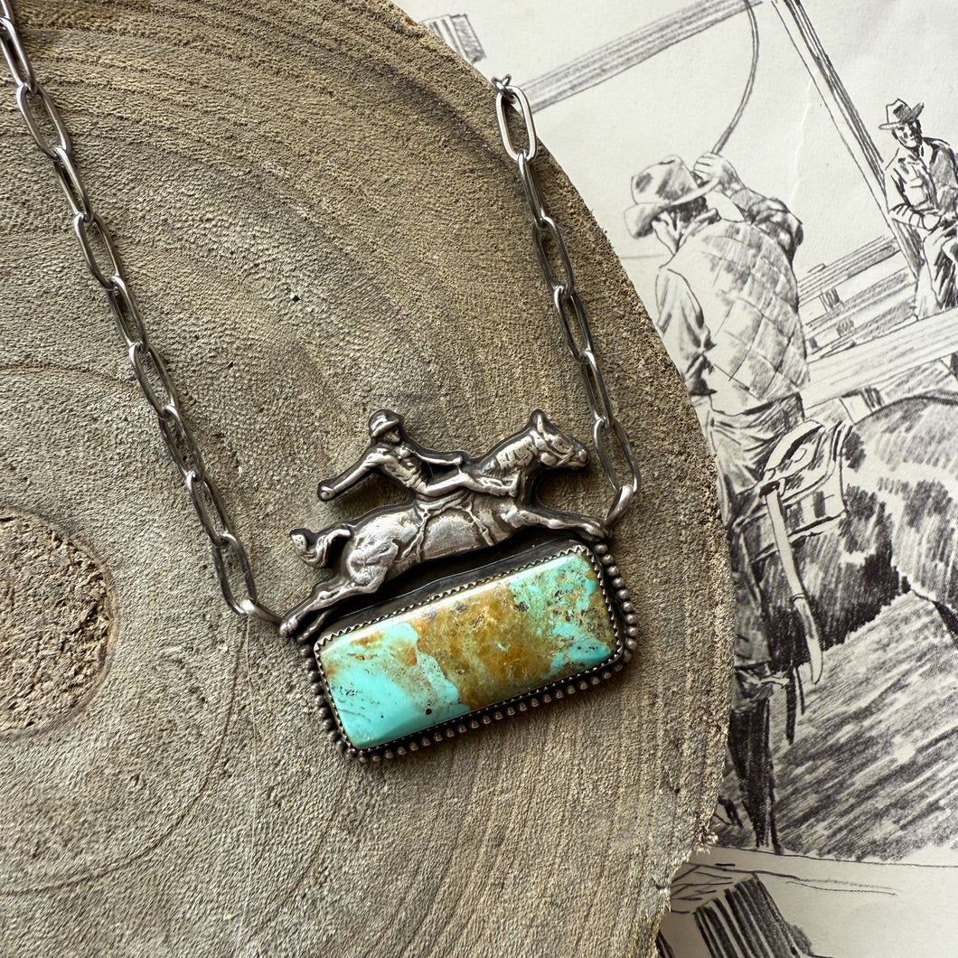 Bronc Rider Bar Necklace