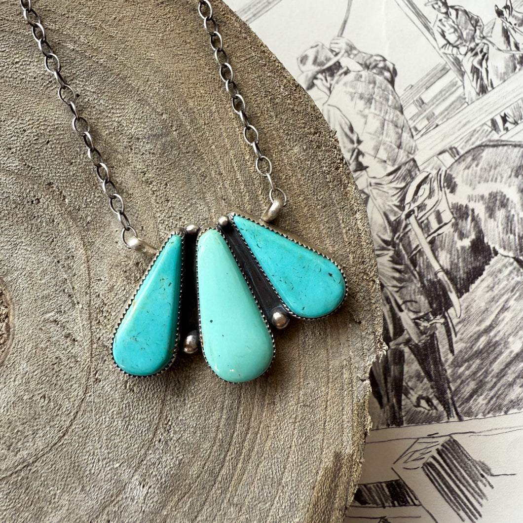 Tyrone & Glacier Blue Turquoise Statement Necklace