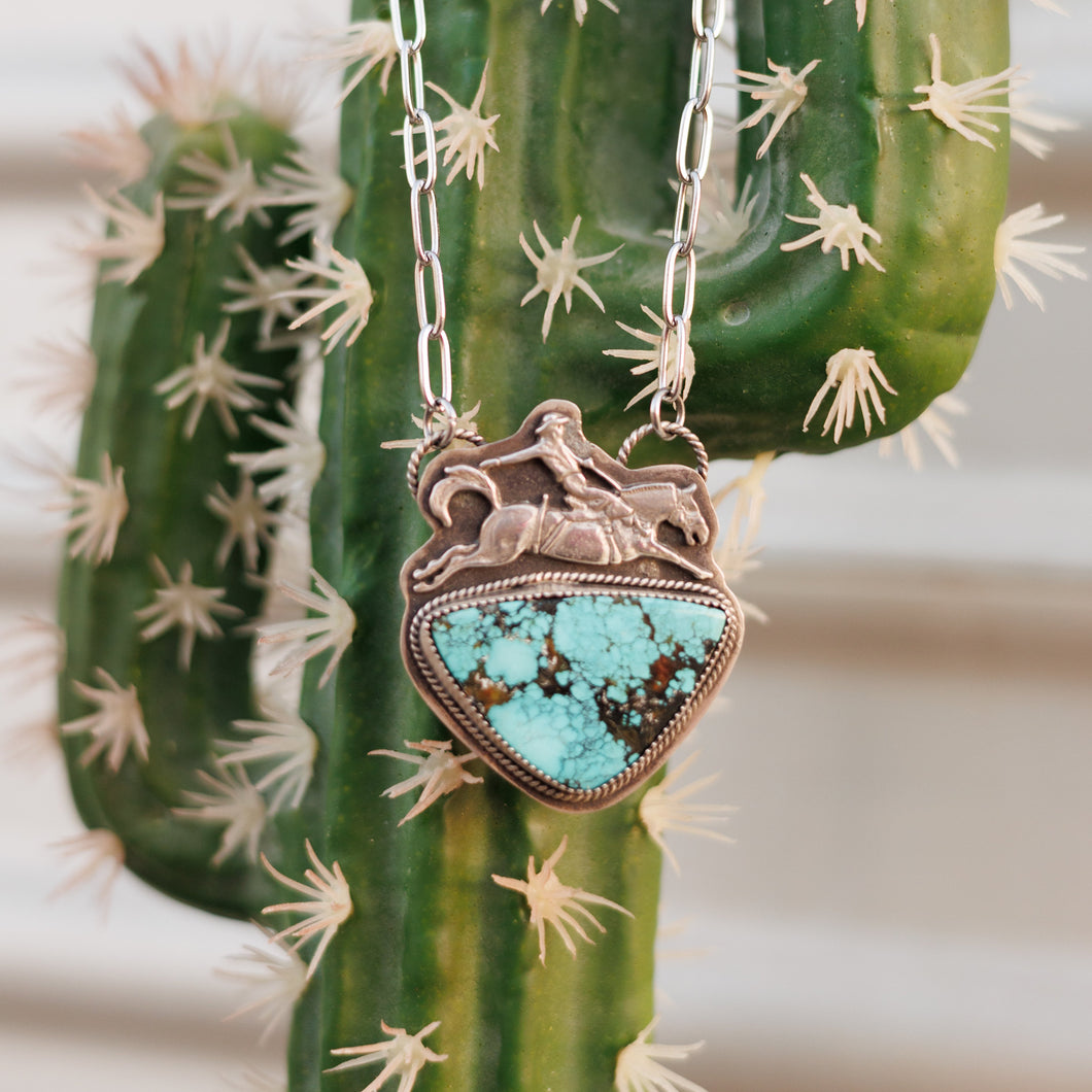 Large Hubei Turquoise Cowboy Necklace
