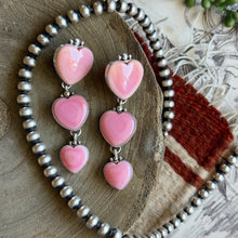 Load image into Gallery viewer, Pink Conch Heart Dangle Earrings
