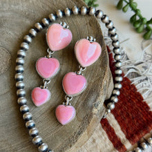 Load image into Gallery viewer, Pink Conch Heart Dangle Earrings
