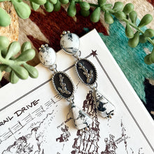 Load image into Gallery viewer, White Buffalo Cactus Dangle Earrings
