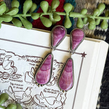 Load image into Gallery viewer, Purple Spiny Dangle Earrings
