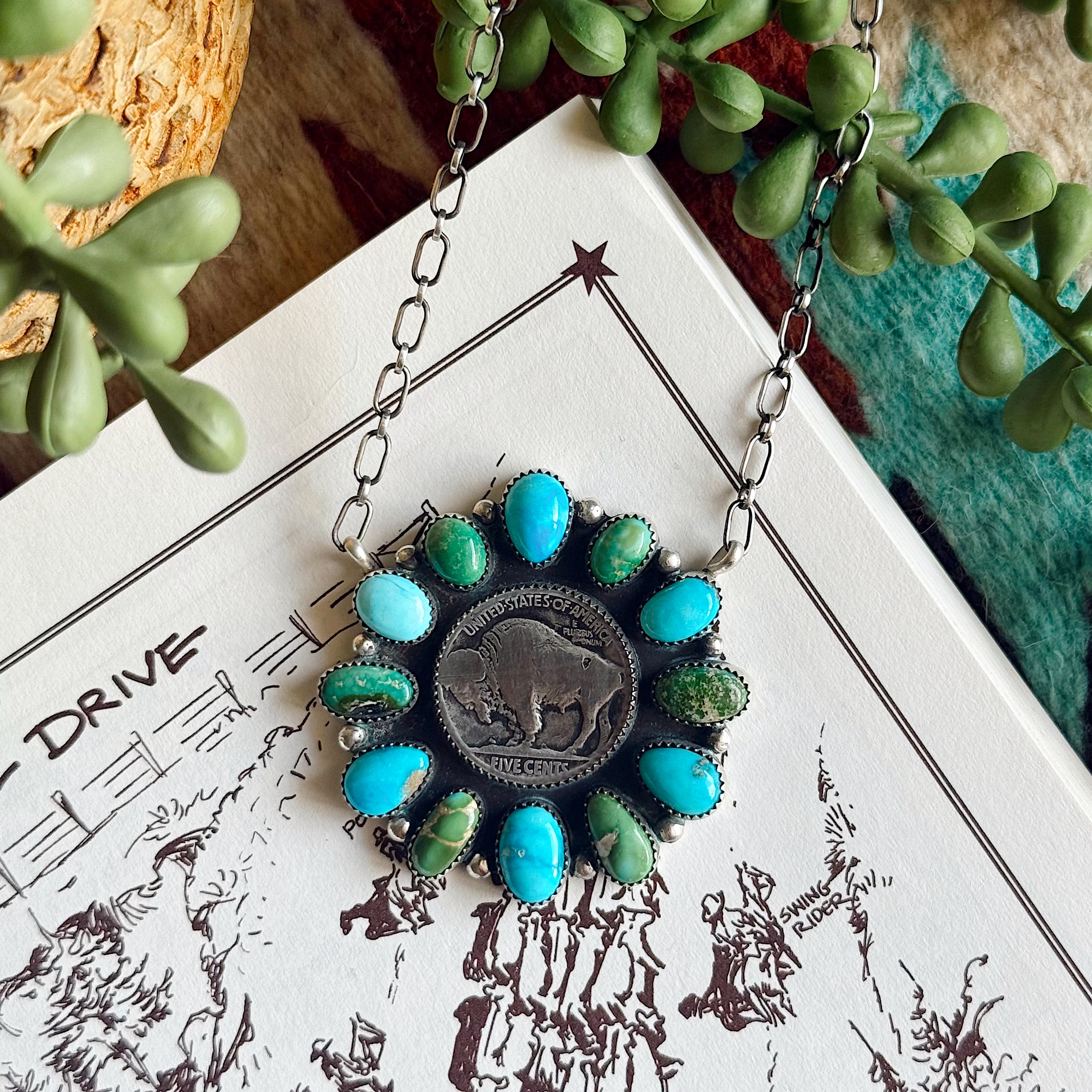 Blue Ridge & Verde Valley Buffalo Coin Necklace – C3 Silver Co