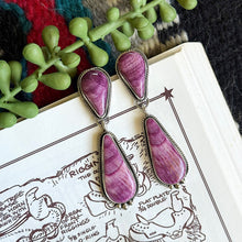 Load image into Gallery viewer, Purple Spiny Dangle Earrings
